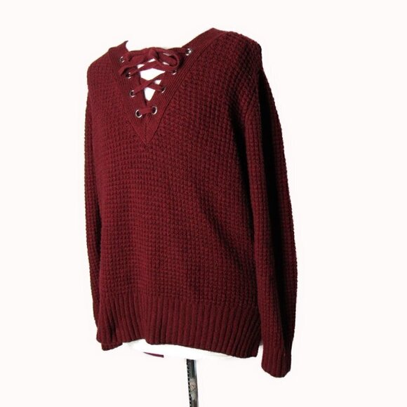 Ruby Moon - Long Sleeve- Lace Up Bodice Sweater Medium - Picture 3 of 7